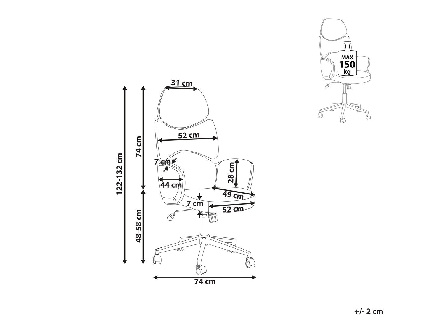 Biuro kėdė Swivel Šviesi Pilka and Juoda SPLENDID 337440