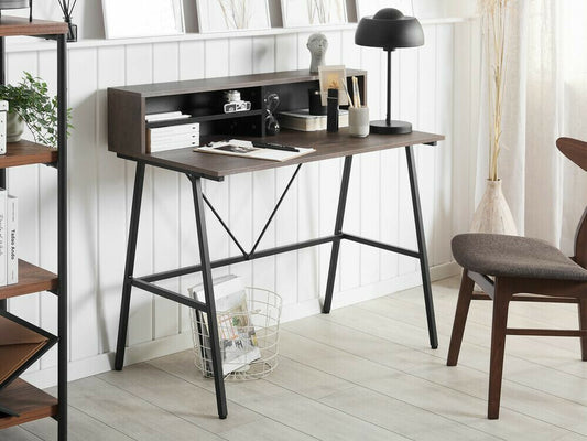 Darbo stalas Home Office Darbo stalas with Lentynos 100 x 50 cm Tamsi Medis HARISON 206497