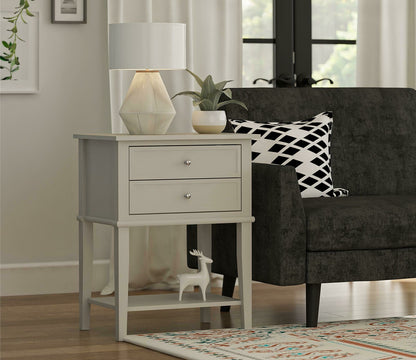 Šoninis staliukas Franklin Accent Stalas With 2 Stalčiai 5062319COM, Spalva: Taupe