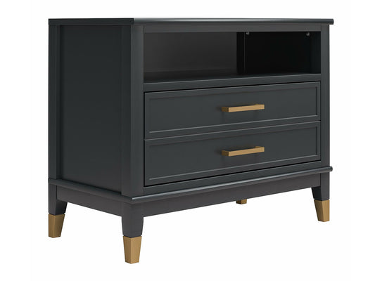 Naktinis staliukas Westerleigh Wide Nightstand Juoda 8783872COM (Juoda)