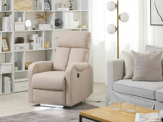 Fotelis reglaineris LED Reglaineris Kėdė with USB Port Beige SOMERO 237300 (Beige)