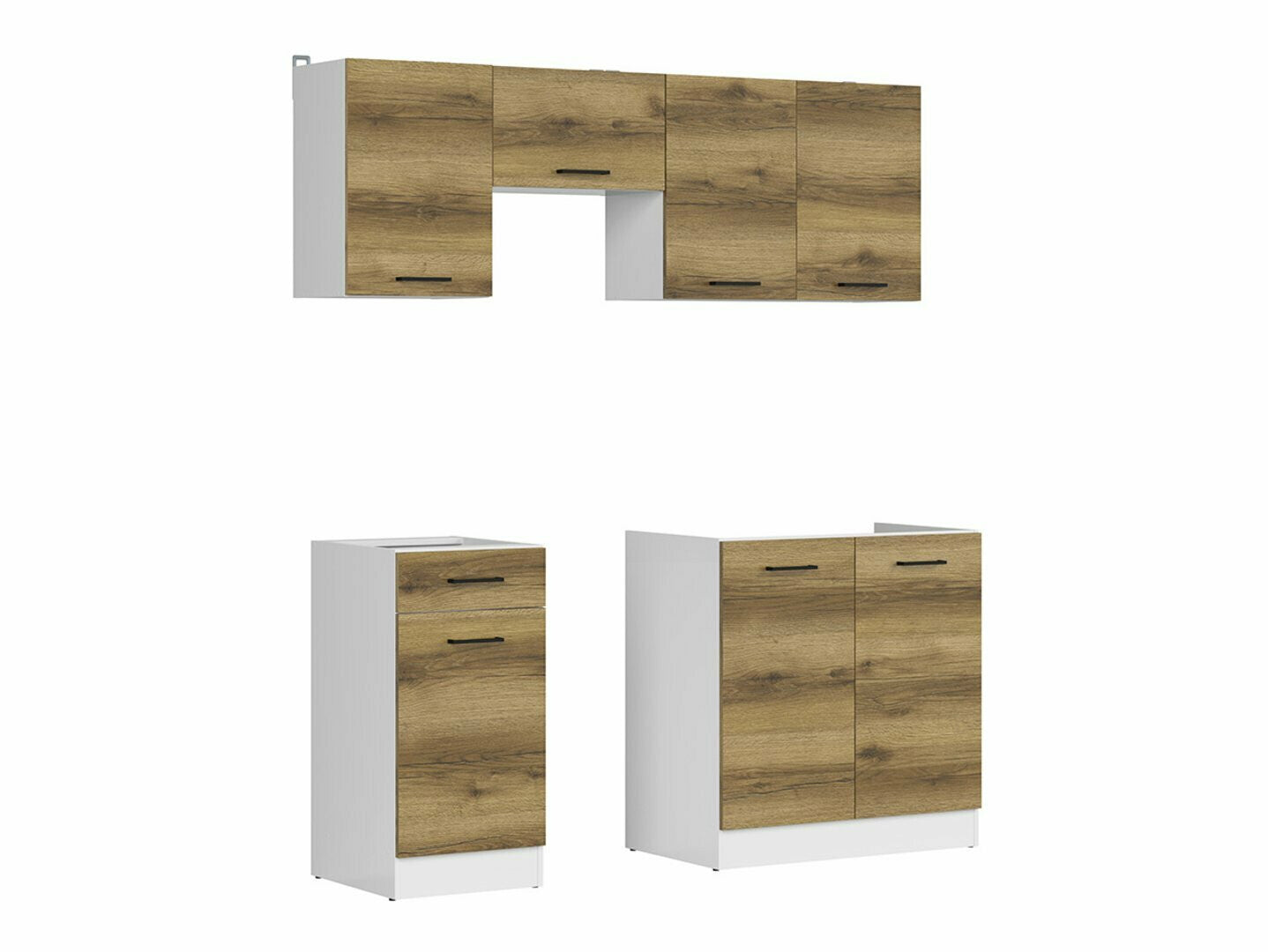 Virtuvės komplektas Junona Line K24-JUNONA_MODUL_WER_2/170_BBL-BI/DDJ (Delano ąžuolas)
