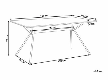 Stalas Dining Stalas 160 x 90 cm Tamsi Medis with Juoda AMSTERDAM 233050
