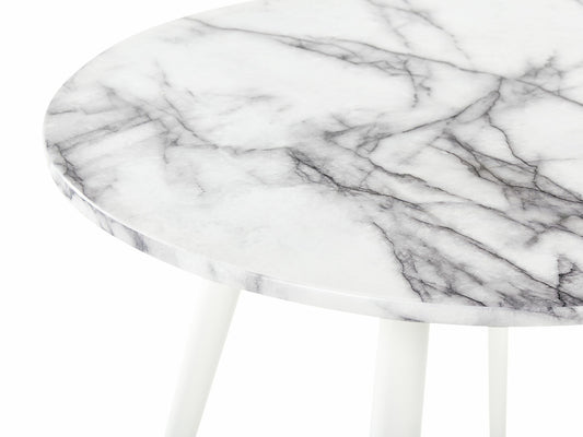 Stalas Apvalus Dining Stalas ⌀ 80 cm Marmuras Effect and Balta GUTIERE 373619