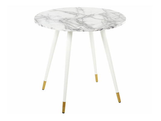 Stalas Apvalus Dining Stalas ⌀ 80 cm Marmuras Effect and Balta GUTIERE 373619