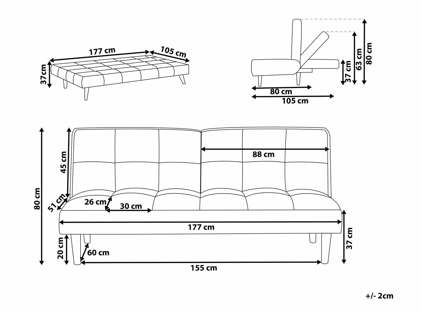 Sofa lova Gobelenas Sofa Lova Žalia SILJAN 93740 (Žalia)
