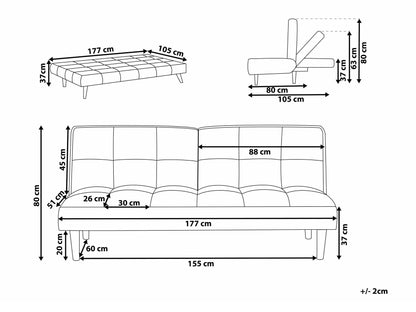 Sofa lova Gobelenas Sofa Lova Žalia SILJAN 93740 (Žalia)