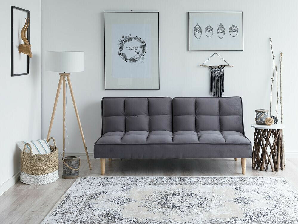 Sofa lova Gobelenas Sofa Lova Tamsi Pilka SILJAN 93746 (Tamsi pilka)