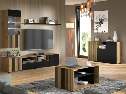 Pakabinama vitrina AURIS WITRYNA WISZĄCA - DĄB ARTISAN/CZARNY MAT