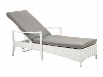 Lauko gultas PE Rattan Reclining Sun Lounger Balta VASTO 73562 (Balta)