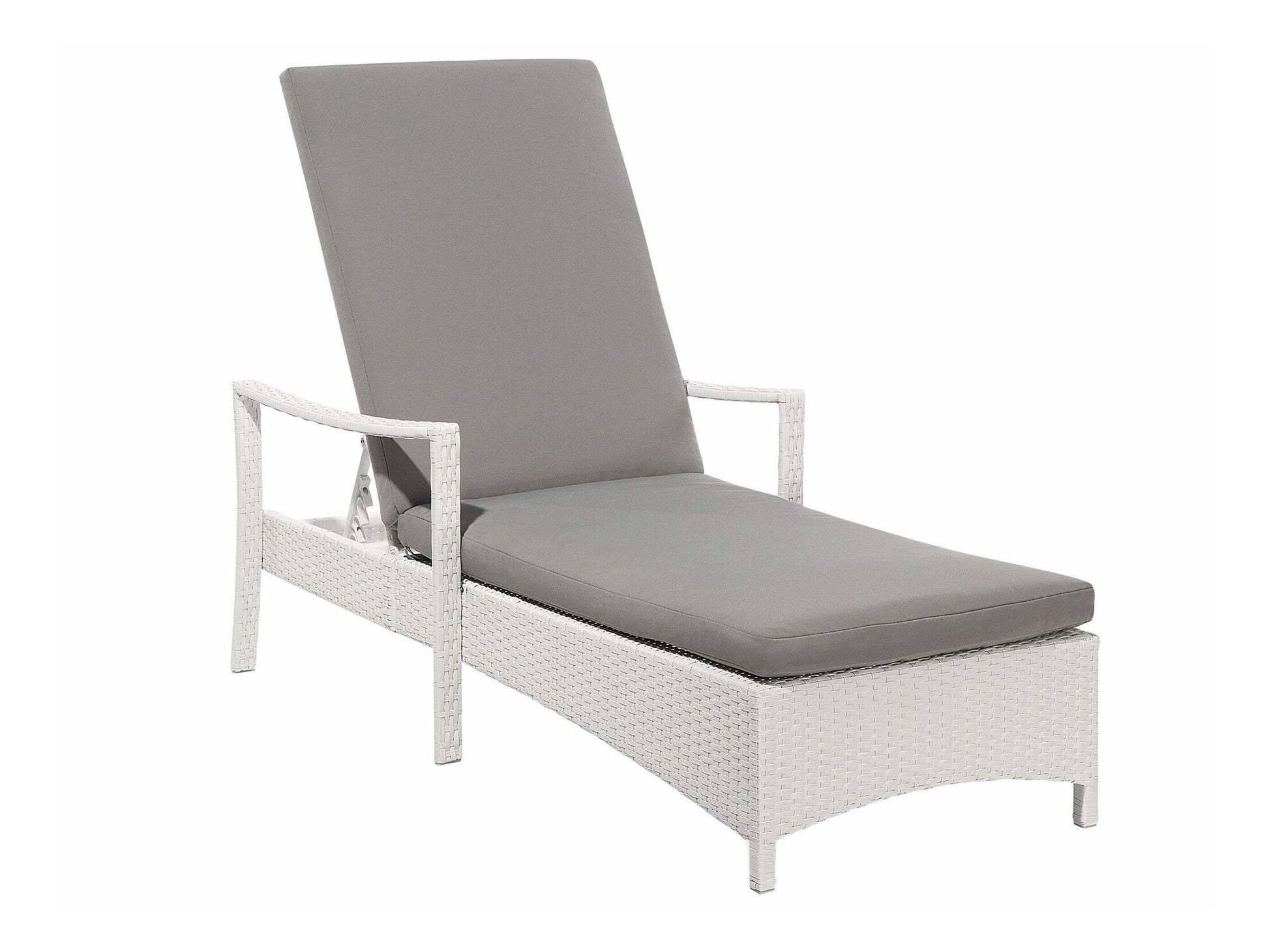 Lauko gultas PE Rattan Reclining Sun Lounger Balta VASTO 73562 (Balta)