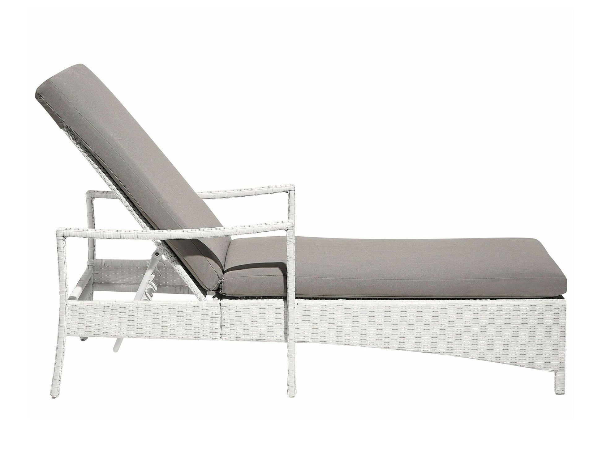 Lauko gultas PE Rattan Reclining Sun Lounger Balta VASTO 73562 (Balta)