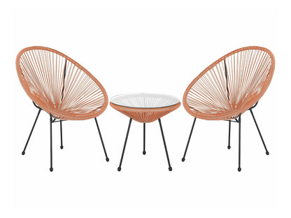 Balkono komplektas PE Rattan Bistro Komplektas Oranžinė ACAPULCO II 297783 (Oranžinė)