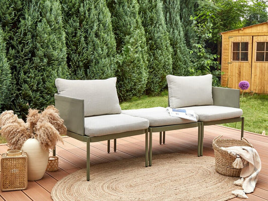 Lauko baldų komplektas 2 Seater Convertible Garden Sofa Komplektas Žalia TERRACINA 395329 (Žalia)