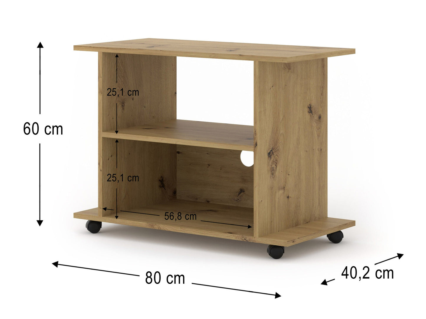 TV staliukas YOGI SZAFKA RTV NA KÓŁKACH. YOGI_ARTISAN_OAK (Artisan ąžuolas)
