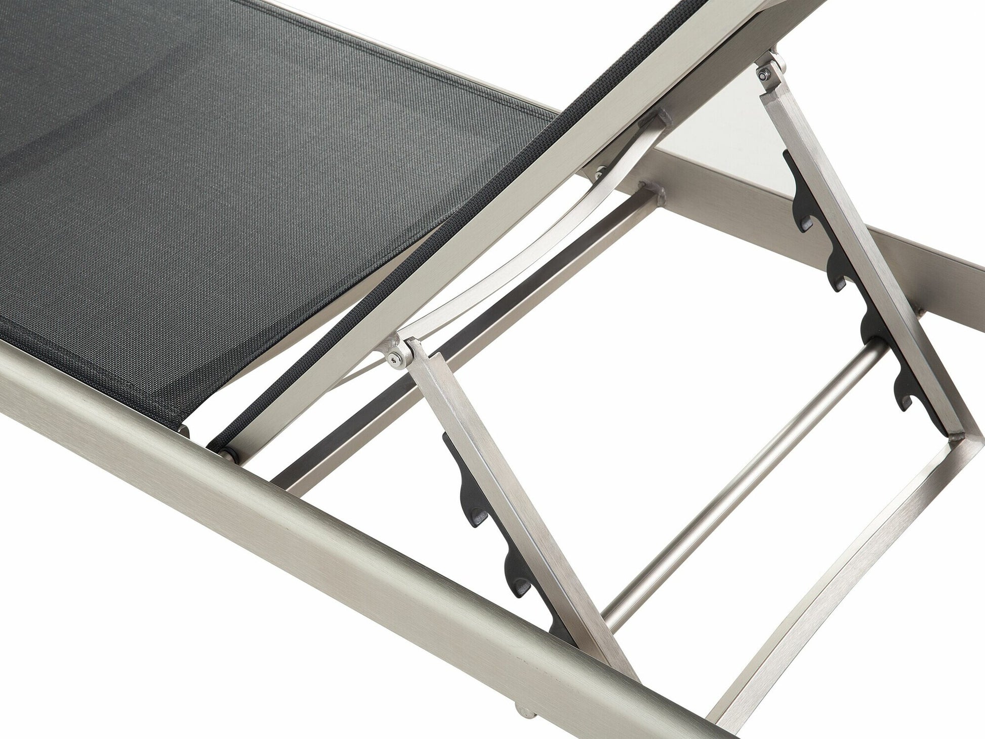 Lauko gultas Aluminium Reclining Sun Lounger Juoda FOSSATO 73463 (Juoda)