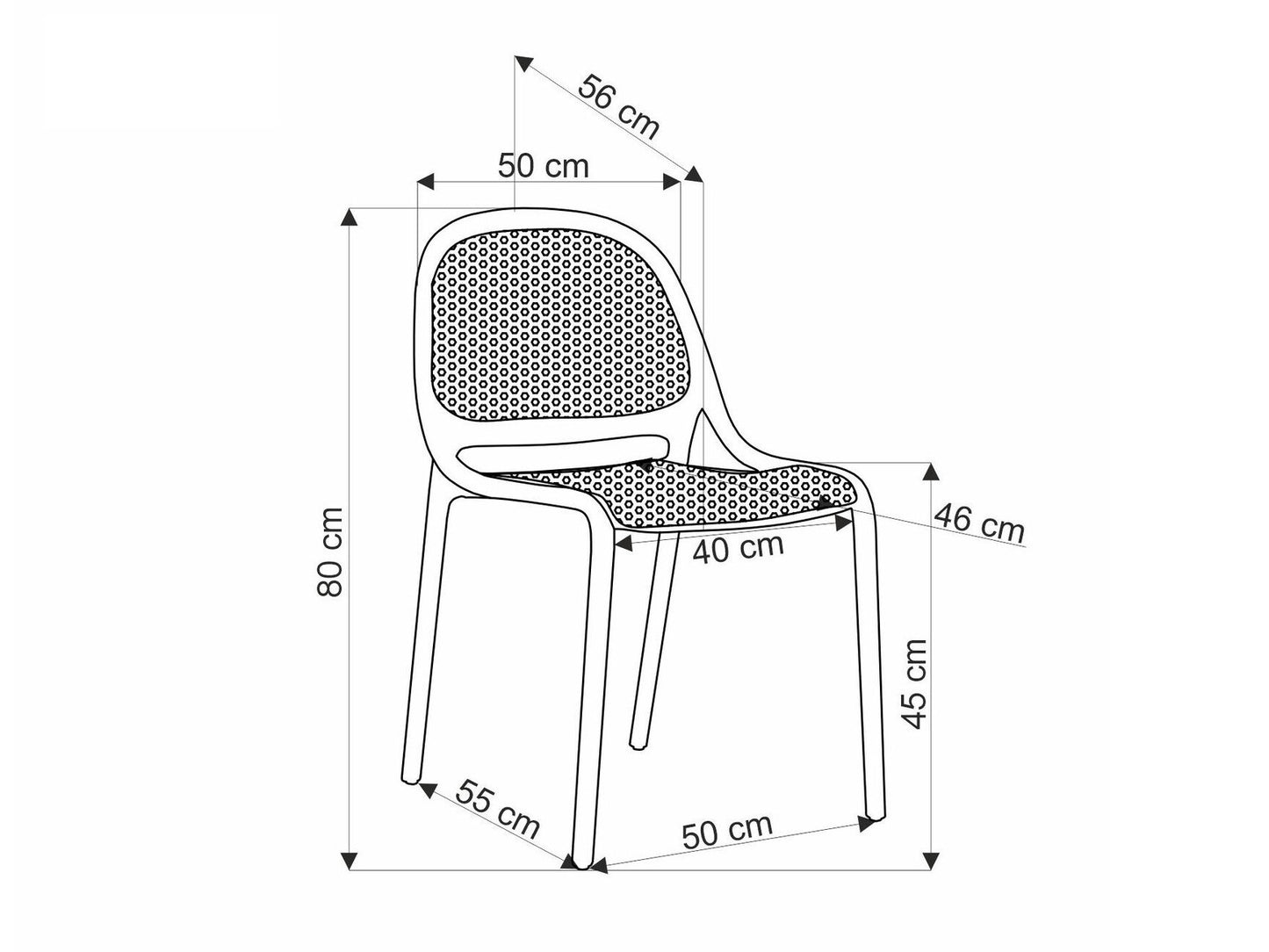 Lauko kėdė K532 V-CH-K/532-KR-BIAŁY, Spalva: Balta