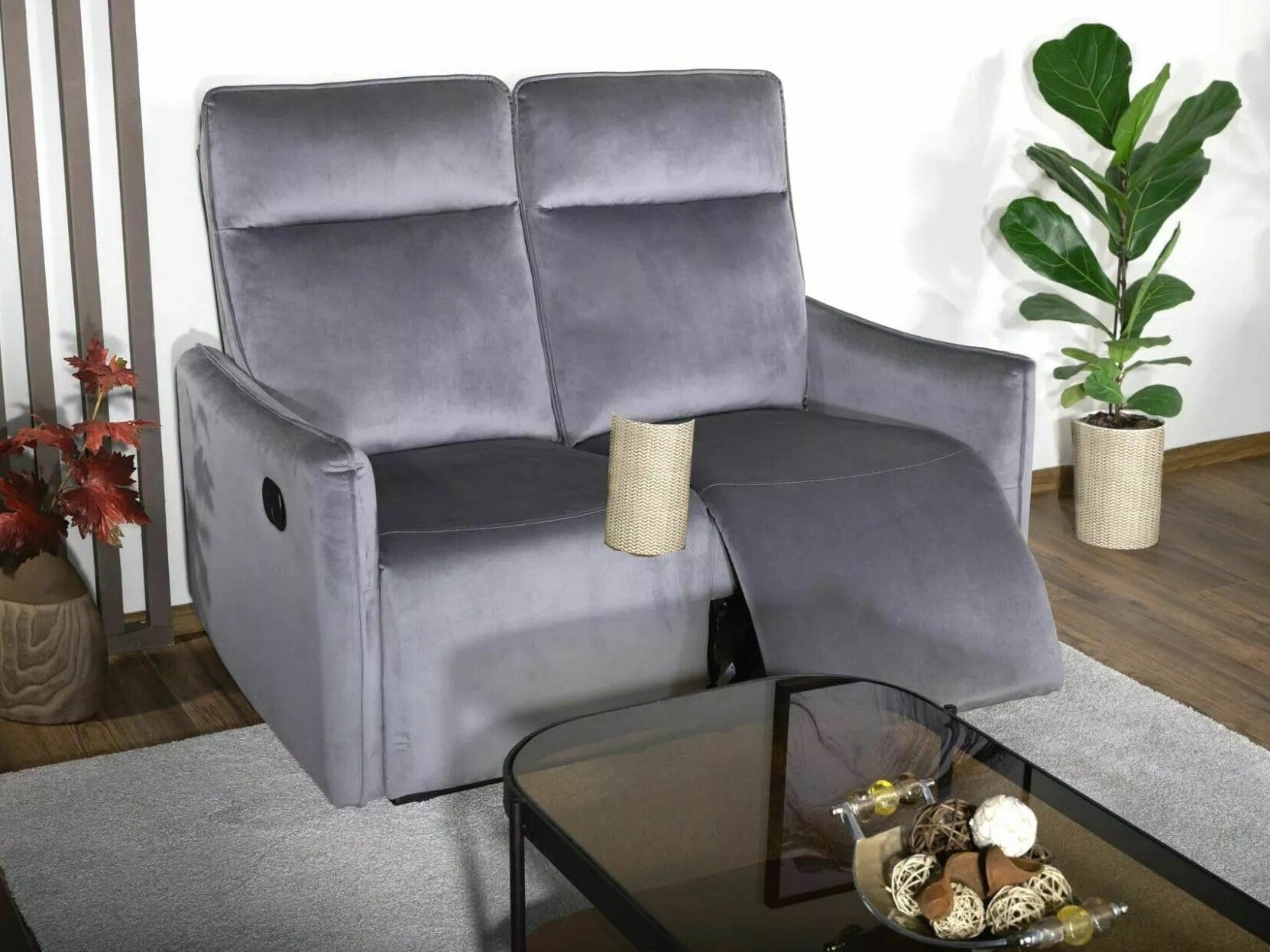 Sofa reglaineris Sofa Travis 2 Velvetas, Spalva: Pilka