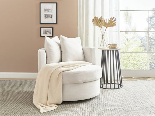 Fotelis Swivel Gobelenas DALBY 403404, Spalva: Beige