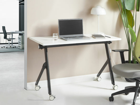 Darbo stalas Sulankstomas Office Darbo stalas with Wheels BENDI 508423, Plotis: 120 cm, Stalviršio spalva: Balta, Kojų spalva: Juoda