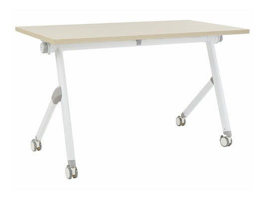 Darbo stalas Sulankstomas Office Darbo stalas with Wheels BENDI 508476, Plotis: 120 cm, Stalviršio spalva: Šviesus medis, Kojų spalva: Balta