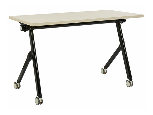 Darbo stalas Sulankstomas Office Darbo stalas with Wheels BENDI 508531, Plotis: 120 cm, Stalviršio spalva: Šviesus medis, Kojų spalva: Juoda
