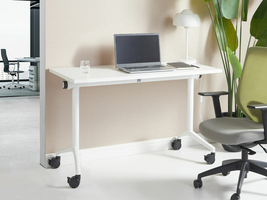 Darbo stalas Sulankstomas Office Darbo stalas with Wheels CAVI 509016, Plotis: 120 cm, Stalviršio spalva: Balta, Kojų spalva: Balta