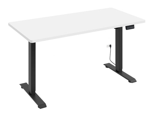 Reguliuojamo aukščio darbo stalas BIMOTION 140x70, Kojų spalva: Juoda, Stalviršio spalva: Balta