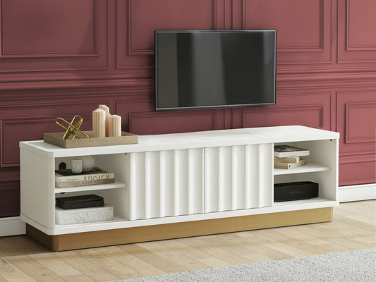 TV staliukas Rene TVStand with 2 Stumdomos Duryss in Balta MDF 1900013COMDK
