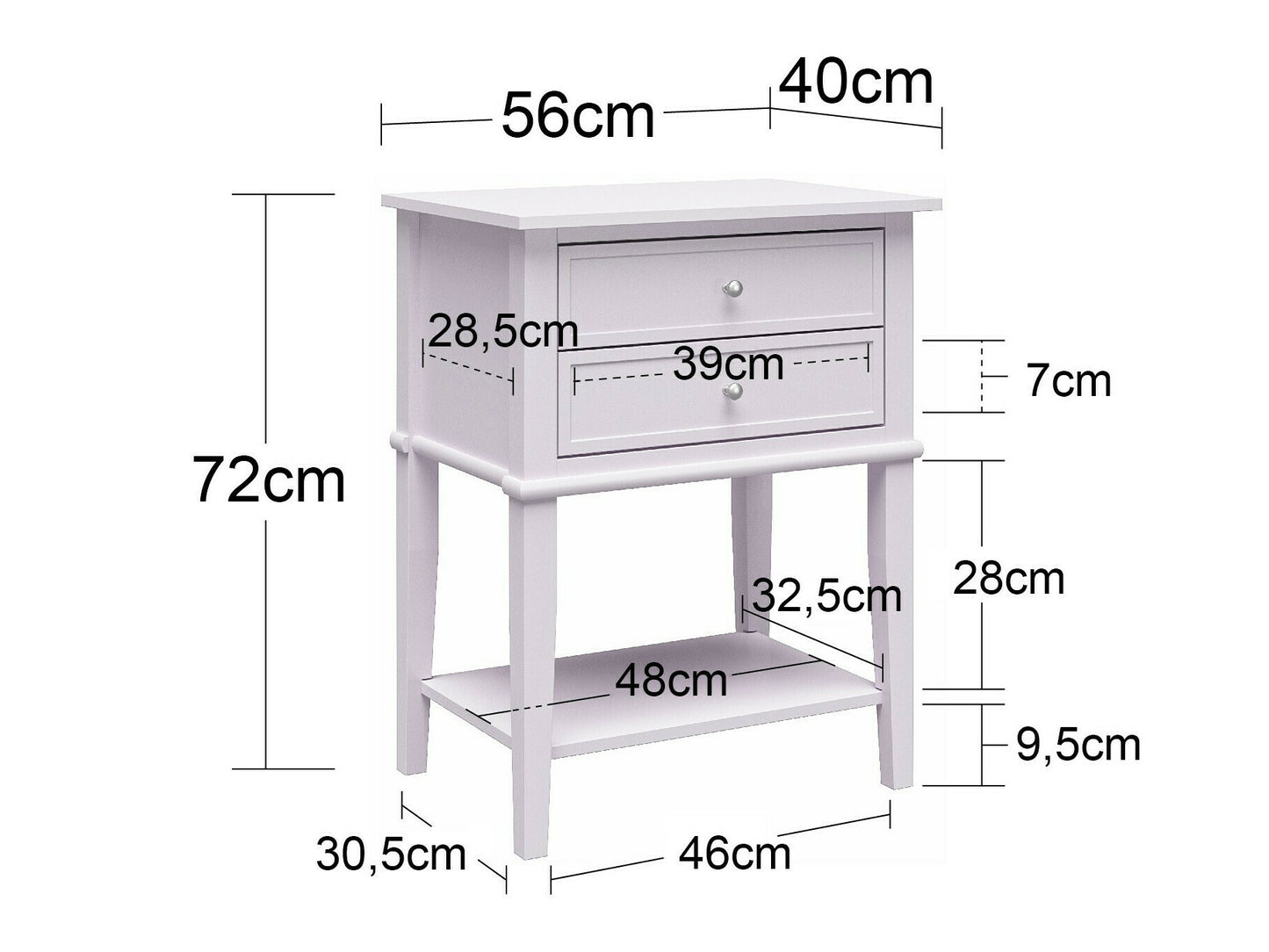 Šoninis staliukas Franklin Accent Stalas With 2 Stalčiai Juoda - Juoda 5062596COM (Juoda)