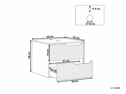 Pakabinama vonios spintelė praustuvui Bathroom Wall Mounted Spintelė 60 x 52 cm Juoda QUINTELA 526619 (Juoda)