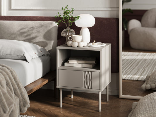 Naktinių staliukų komplektas Szafki necne TRESSE, Spalva: Beige