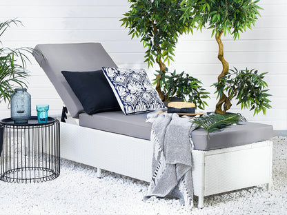 Lauko gultas PE Rattan Reclining Sun Lounger Balta TURIN II 152602 (Balta)