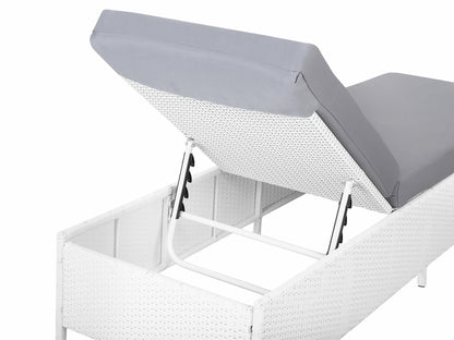 Lauko gultas PE Rattan Reclining Sun Lounger Balta TURIN II 152602 (Balta)