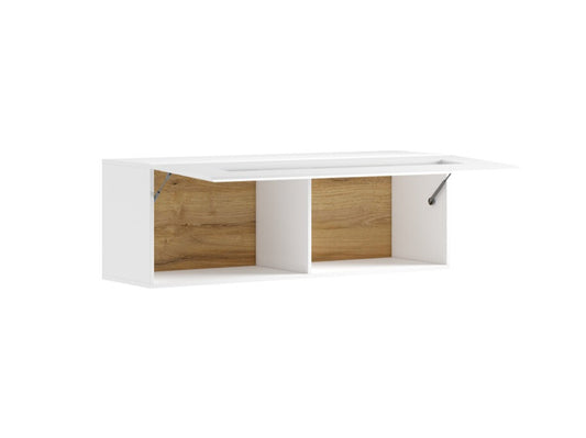Pakabinama vitrina Toledo 08 2494DW08, Spalva: Balta + Blizgi balta + San Remo ąžuolas 3959193