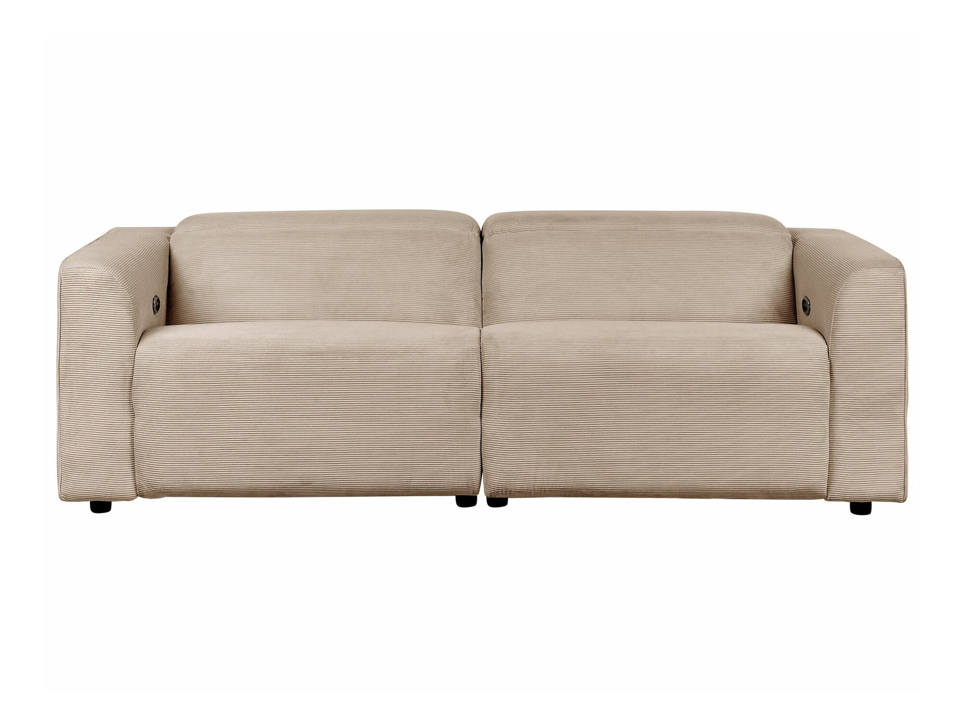 Sofa reglaineris 2 Seater Corduroy Elektrinis Reglaineris Sofa with USB Port ULVEN Sand Beige 468194 (Šviesi ruda)