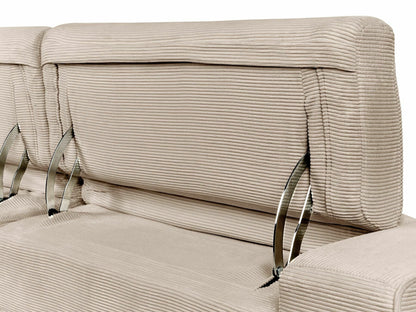 Sofa reglaineris 2 Seater Corduroy Elektrinis Reglaineris Sofa with USB Port ULVEN Sand Beige 468194 (Šviesi ruda)