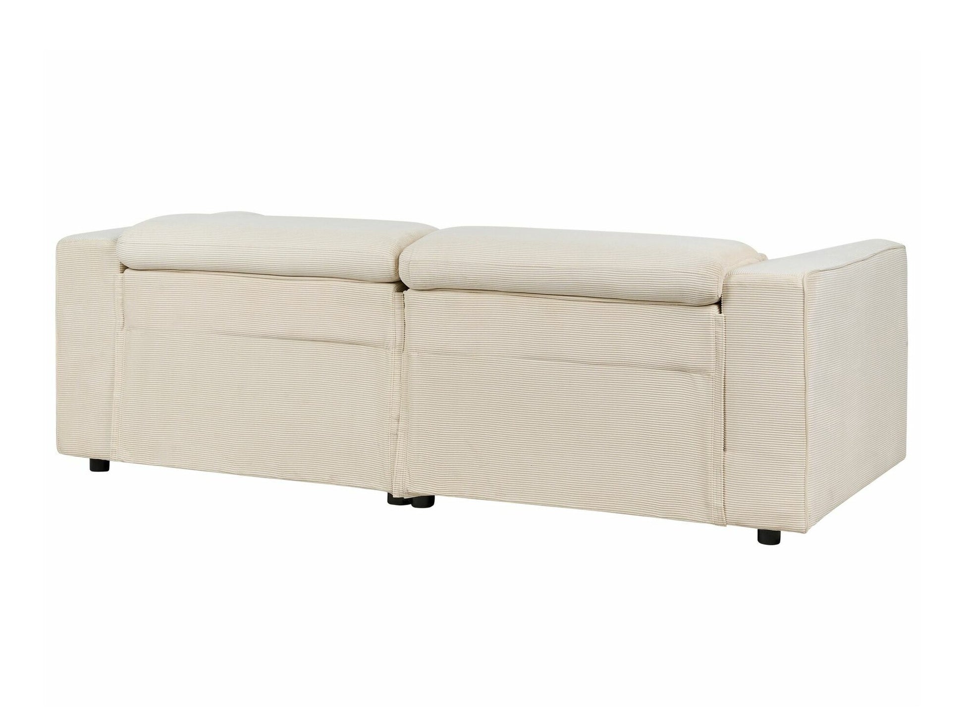 Sofa reglaineris 2 Seater Corduroy Elektrinis Reglaineris Sofa with USB Port ULVEN Beige 468213 (Beige)