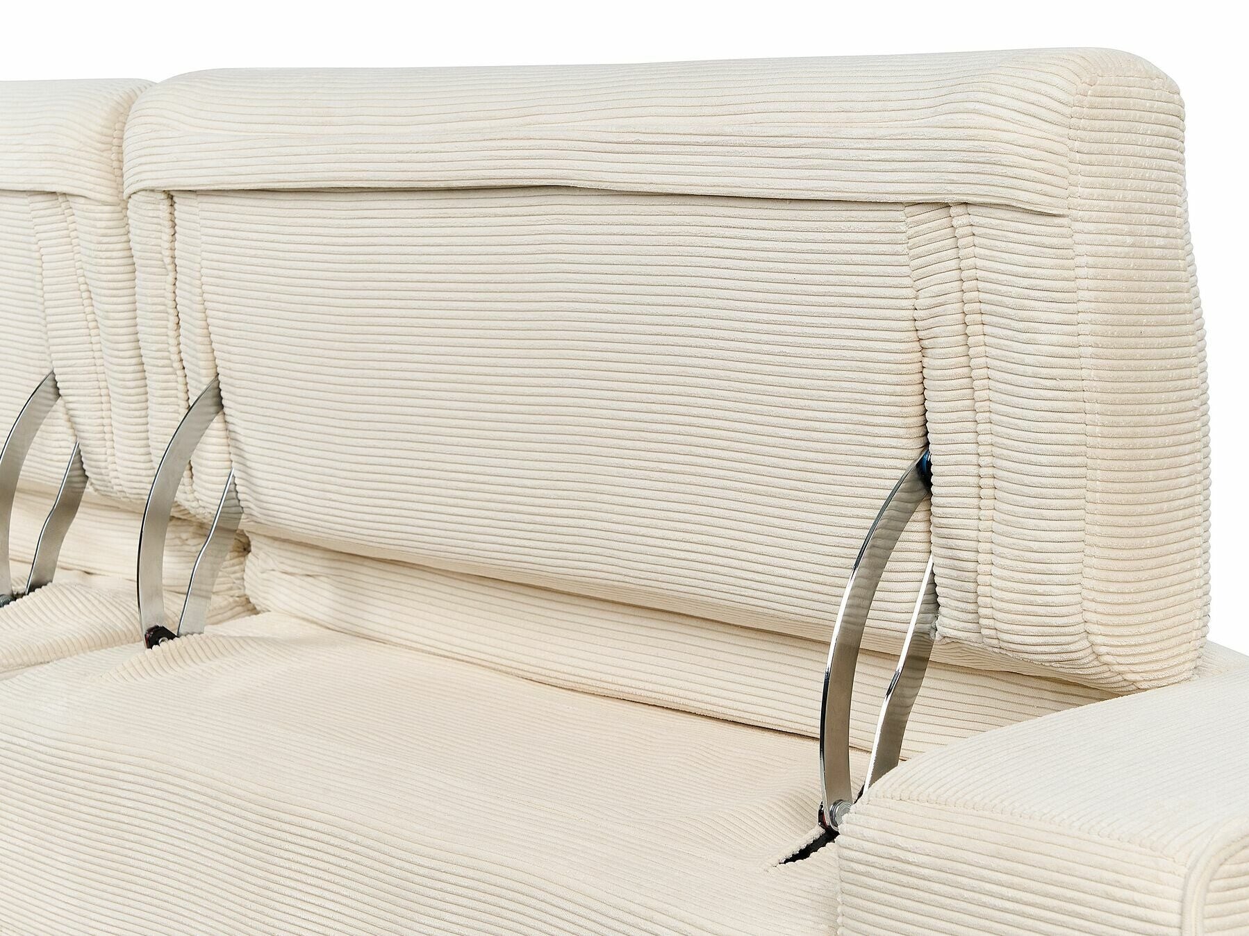 Sofa reglaineris 2 Seater Corduroy Elektrinis Reglaineris Sofa with USB Port ULVEN Beige 468213 (Beige)