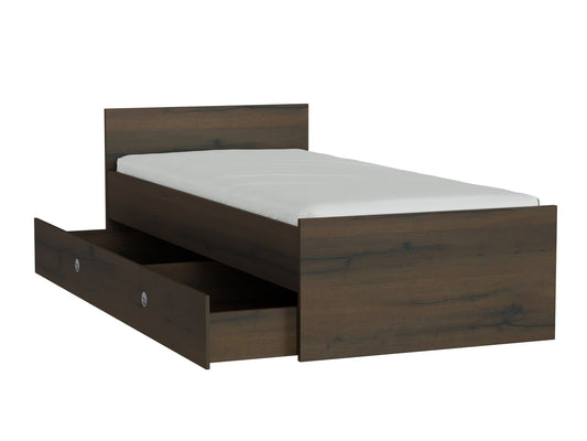 Lova Nepo Plus LOZ/90 / 120, Spalva: Tamsus ąžuolas, Miegamoji dalis: 90 x 200 cm, Patalynės dėžė: Yra Tamsus ąžuolas