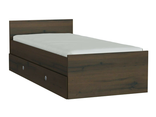 Lova Nepo Plus LOZ/90 / 120, Spalva: Tamsus ąžuolas, Miegamoji dalis: 120 x 200 cm, Patalynės dėžė: Yra Tamsus ąžuolas