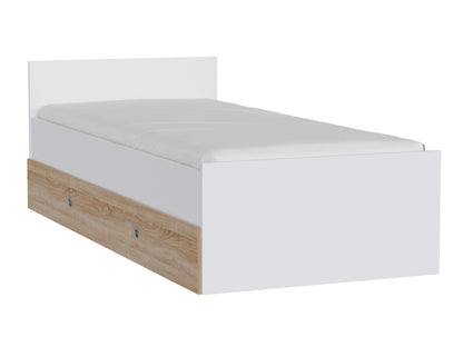 Lova Nepo Plus LOZ/90 / 120, Spalva: Balta, Miegamoji dalis: 90 x 200 cm, Patalynės dėžė: Yra Sonomos ąžuolas