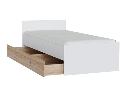 Lova Nepo Plus LOZ/90 / 120, Spalva: Balta, Miegamoji dalis: 90 x 200 cm, Patalynės dėžė: Yra Sonomos ąžuolas