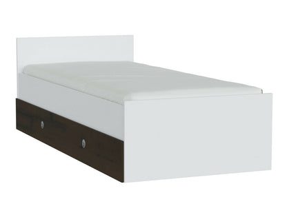 Lova Nepo Plus LOZ/90 / 120, Spalva: Balta, Miegamoji dalis: 120 x 200 cm, Patalynės dėžė: Yra Tamsus ąžuolas