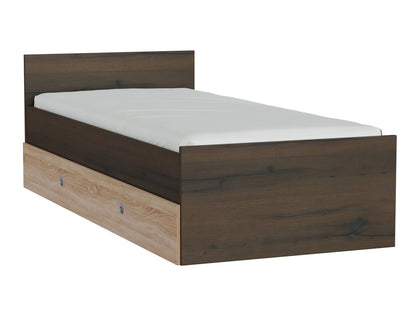 Lova Nepo Plus LOZ/90 / 120, Spalva: Tamsus ąžuolas, Miegamoji dalis: 120 x 200 cm, Patalynės dėžė: Yra Sonomos ąžuolas