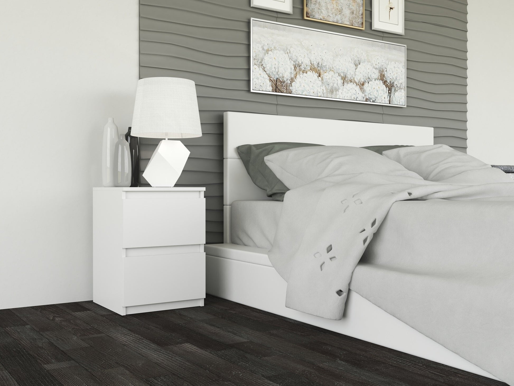 Naktinis staliukas Szafka necna Malwa M2 M-MP-SN-MAL-M2/X2-BIA (Balta)