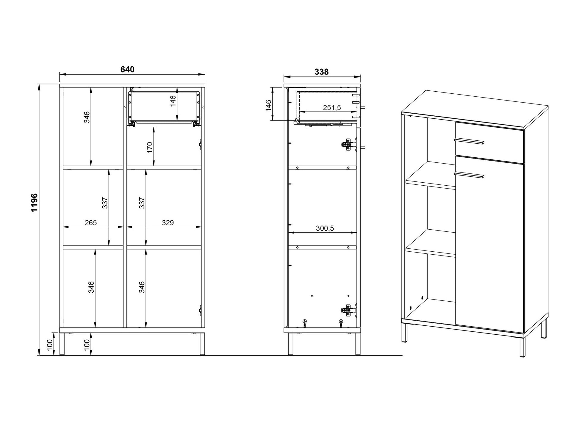 Biuro komplektas GW-ROVIGO Office-Komplektas 3 9895 GW-ROVIGO 9895-630 (Kašmyras)