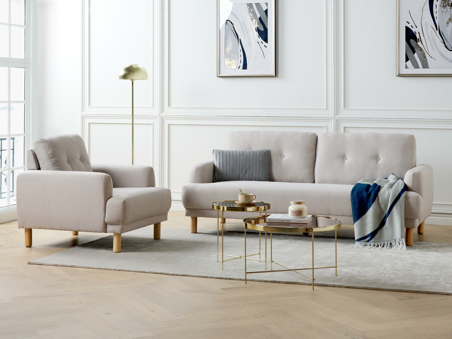 Minkštų baldų komplektas Gobelenas Living Room Komplektas TUVE 467456 (Taupe)