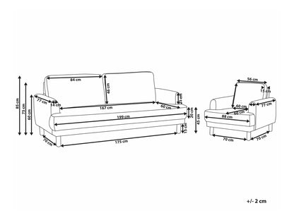 Minkštų baldų komplektas Gobelenas Living Room Komplektas TUVE 467456 (Taupe)