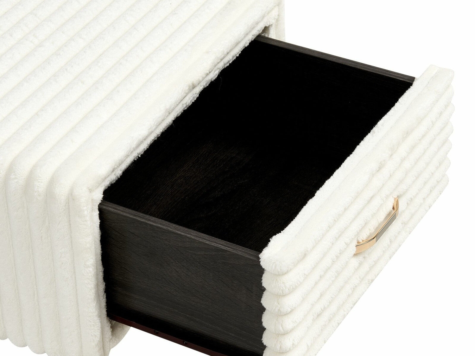 Naktinis staliukas 1 Stalčius Lovoside Stalas FLAYAT Corduroy Off-Balta 599719 (Balta)